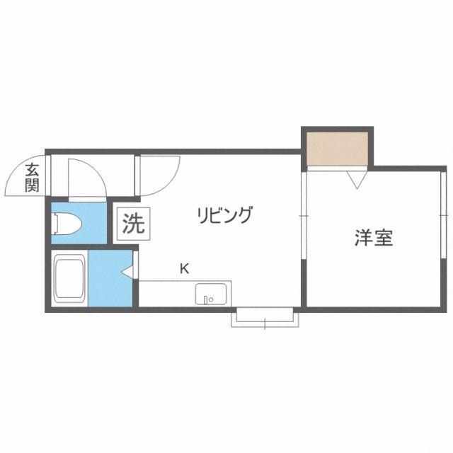 アイエスN12(1DK/2階)の間取り写真