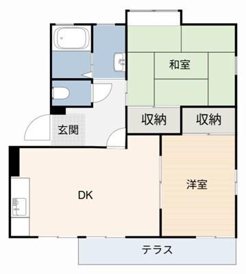 ジュネスIWAZU I(2DK/2階)の間取り写真