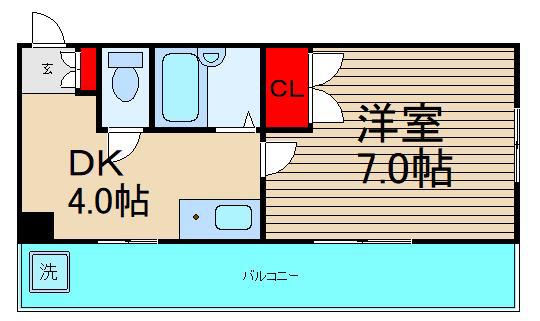 メゾンサイプレスI(1DK/3階)の間取り写真