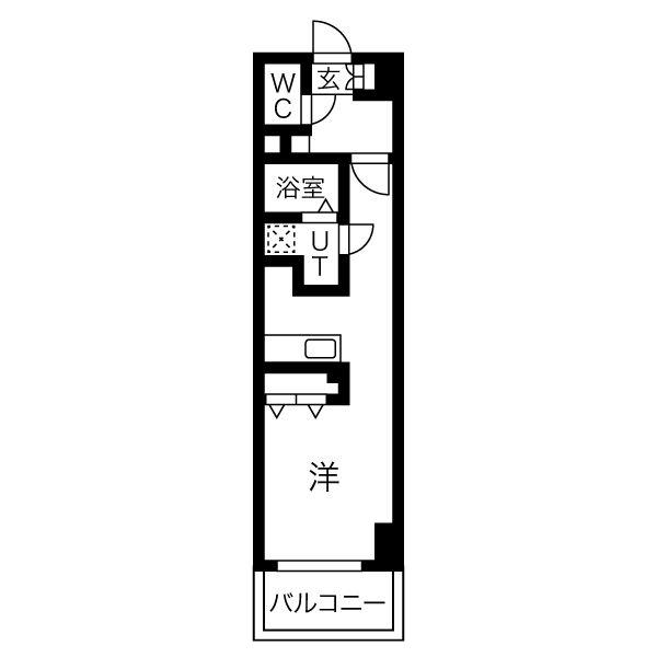 リナージュ佐古前(ワンルーム/5階)の間取り写真