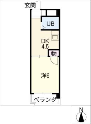 リバシィ藤里(1DK/2階)の間取り写真