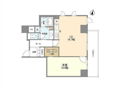 ラサンテ麹町(1LDK/9階)の間取り写真