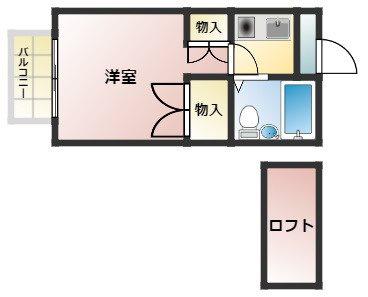 PLイースト都府楼前(1K/4階)の間取り写真