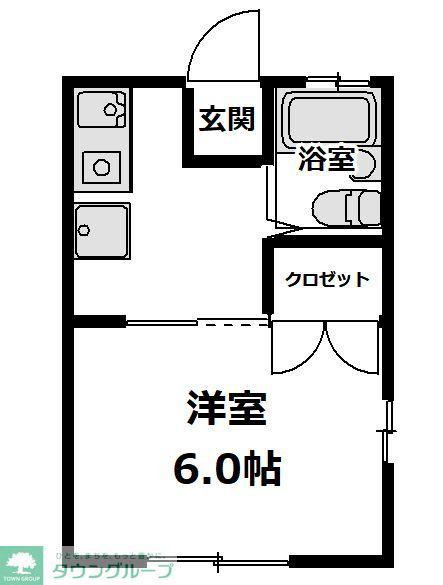浅川コーポ(1K/1階)の間取り写真