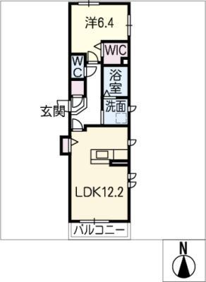 NAVEL北上ノ山(1LDK/1階)の間取り写真