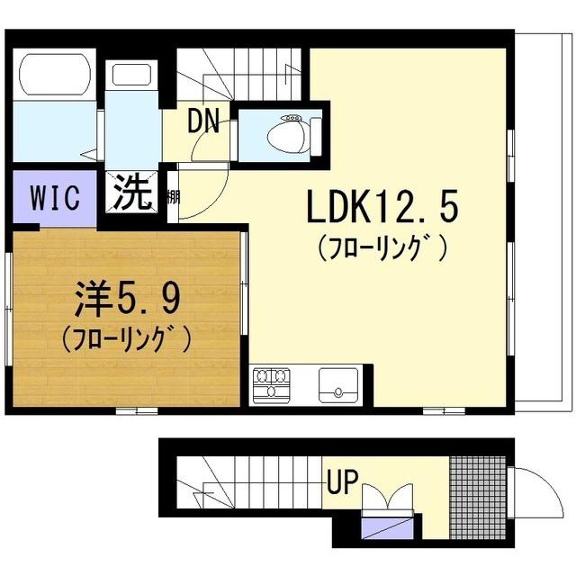 西鶴間3丁目アパート(1LDK/2階)の間取り写真