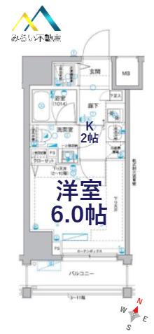 LEA横濱サウスステージ(1K/3階)の間取り写真