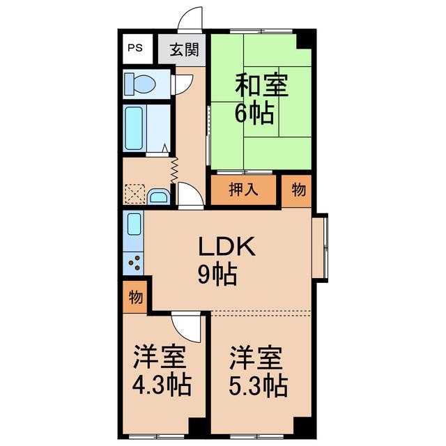 シティハイツルーブル(3LDK/7階)の間取り写真