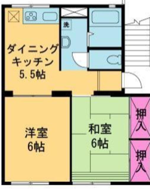 ソファレ南島(2DK/2階)の間取り写真
