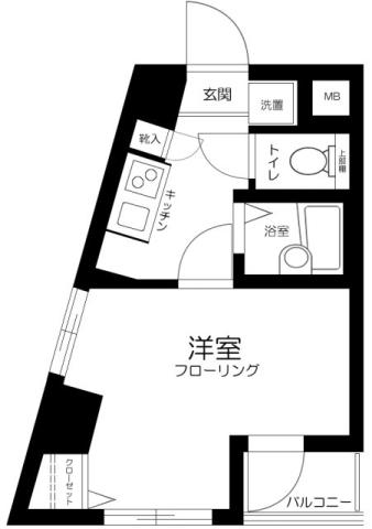 プレール南馬込(1K/7階)の間取り写真