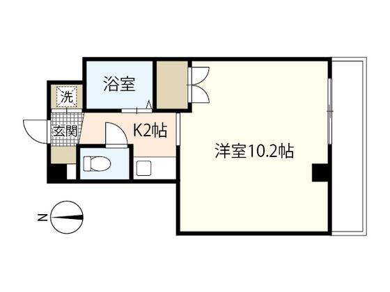 リヴェール西旭(1K/3階)の間取り写真