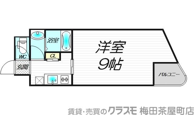 ペガサスメゾン天神橋(1K/5階)の間取り写真
