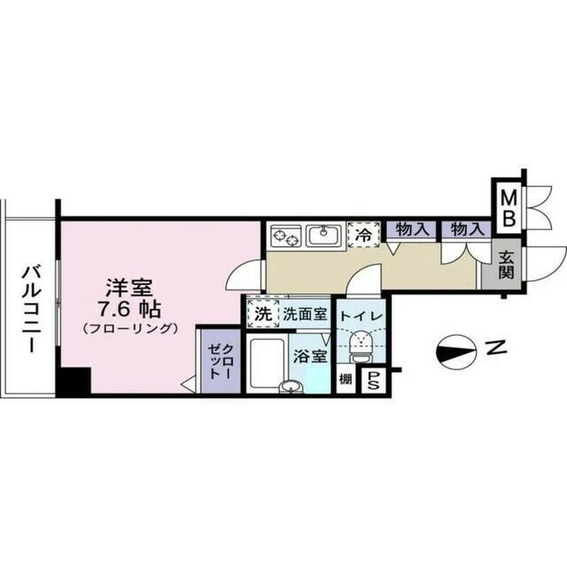 フェニックス麻布狸穴公園(1K/4階)の間取り写真
