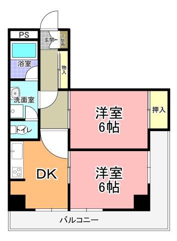 新日本ロイヤルレジデンス(2DK/7階)の間取り写真