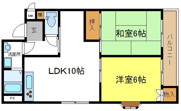 エトルアンボーテ(2LDK/3階)の間取り写真