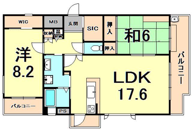 アイエフコート西宮(2LDK/3階)の間取り写真