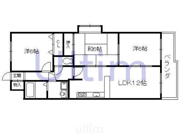 ビューハイツ(3LDK/3階)の間取り写真