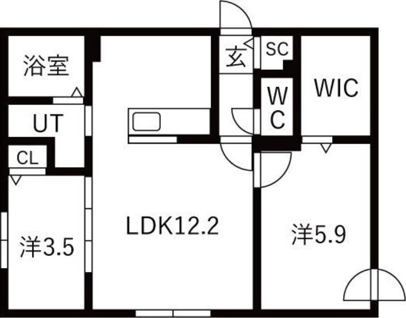 サクランシェ宮の沢(2LDK/3階)の間取り写真