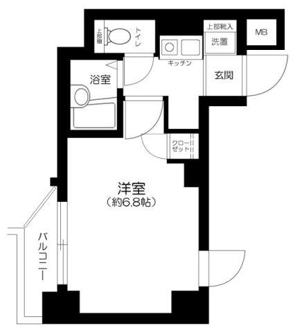 プレールドゥーク羽田ウエスト II(1K/5階)の間取り写真