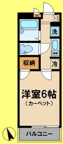 レオパレス本多二丁目(1K/3階)の間取り写真