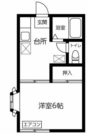 コサージュカワイ(1K/1階)の間取り写真