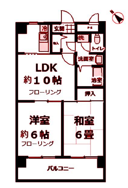 キクナスプリングス(2LDK/3階)の間取り写真