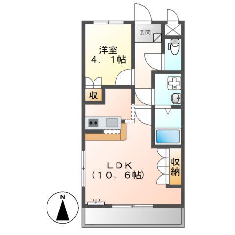 オリエンタルハイツ(1LDK/2階)の間取り写真