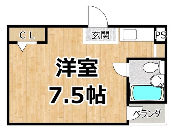 シティ塚本(ワンルーム/1階)の間取り写真