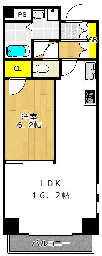 NISHITENMA-Y`S VILLAGE(1LDK/6階)の間取り写真