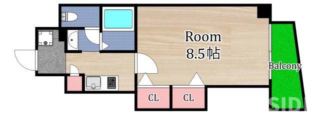 Mプラザ守口(1K/10階)の間取り写真