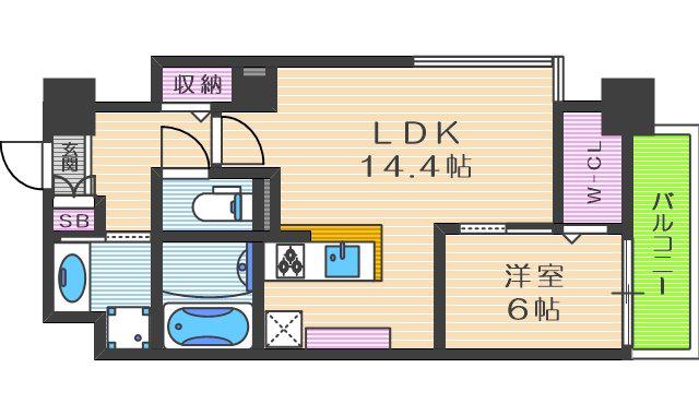 PONTE CIELO(1LDK/8階)の間取り写真