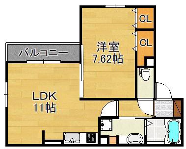 MAISON ESPOIR(1LDK/2階)の間取り写真
