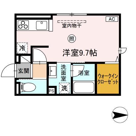 ボナ ベレッザ(ワンルーム/2階)の間取り写真