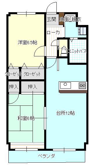 レイディアンス青山(2LDK/3階)の間取り写真