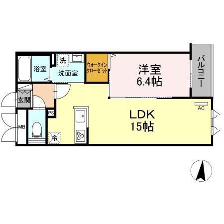GRAND SOLEIL(1LDK/2階)の間取り写真