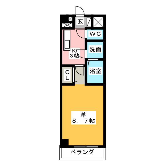 メイプル利平治アネックス(1K/4階)の間取り写真
