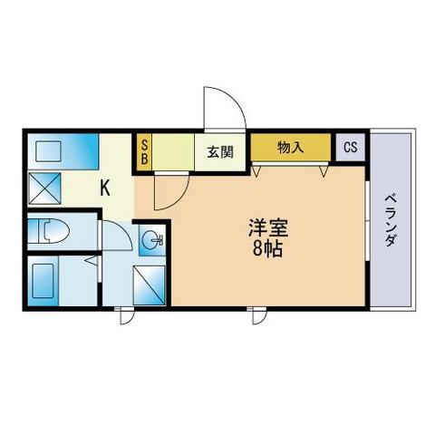 ヘーベルメゾン野芥(ワンルーム/3階)の間取り写真