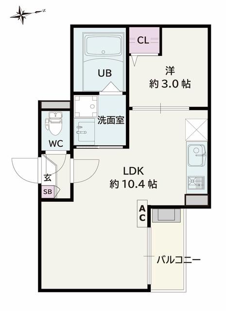 JACK KORAKUI(1LDK/3階)の間取り写真