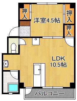 RENATUS上津役I(1LDK/3階)の間取り写真