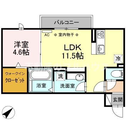 OTTS豊栄(1LDK/3階)の間取り写真