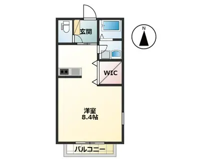 シズ・パピローサ(1K/2階)の間取り写真