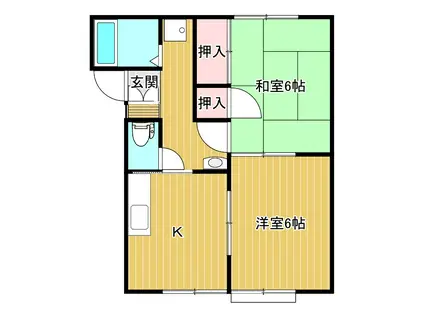 メゾンあさひ(2K/2階)の間取り写真