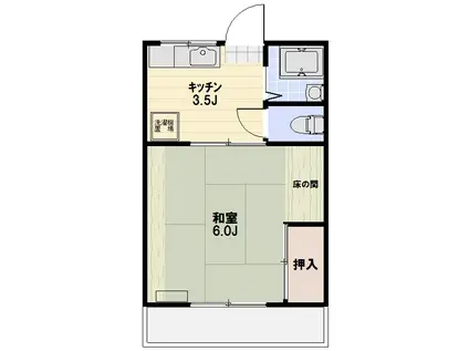 レッドペッパー(1K/1階)の間取り写真