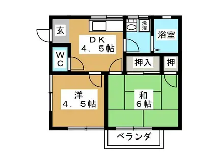 すずらん荘(2DK/1階)の間取り写真