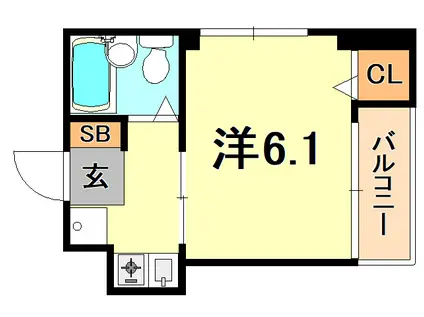 サンコート鷹取(1K/3階)の間取り写真