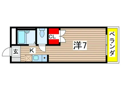SOLEIL MUKOGAWA II(1K/2階)の間取り写真