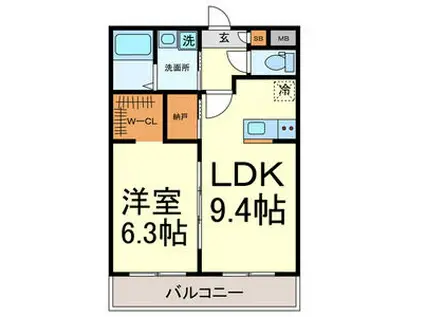 A・CITY常滑原松(1LDK/3階)の間取り写真