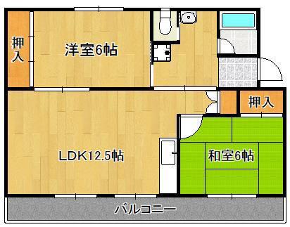 ヴィラナリー中間II3号棟(2LDK/5階)の間取り写真