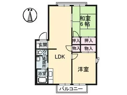 フレグランス中塚A棟(2LDK/2階)の間取り写真