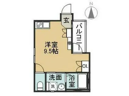 名鉄常滑線 柴田駅 徒歩3分 3階建 築10年(ワンルーム/3階)の間取り写真